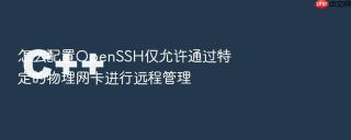 怎么配置openssh仅允许通过特定的物理网卡进行远程管理