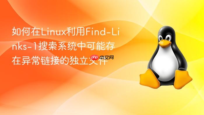 如何在linux利用find-links-1搜索系统中可能存在异常链接的独立文件