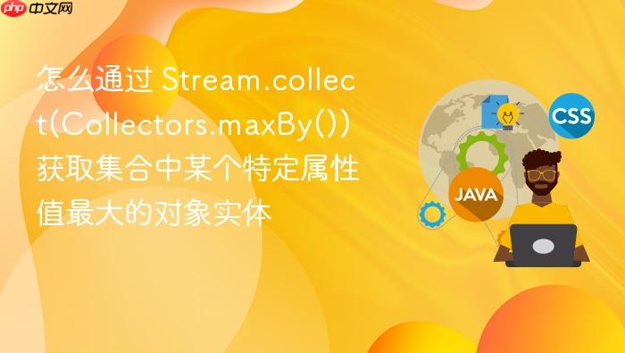 怎么通过 stream.collect(collectors.maxby()) 获取集合中某个特定属性值最大的对象实体