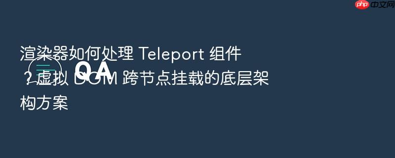 渲染器如何处理 teleport 组件?虚拟 dom 跨节点挂载的底层架构方案