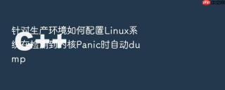 针对生产环境如何配置Linux系统在检测到内核Panic时自动dump