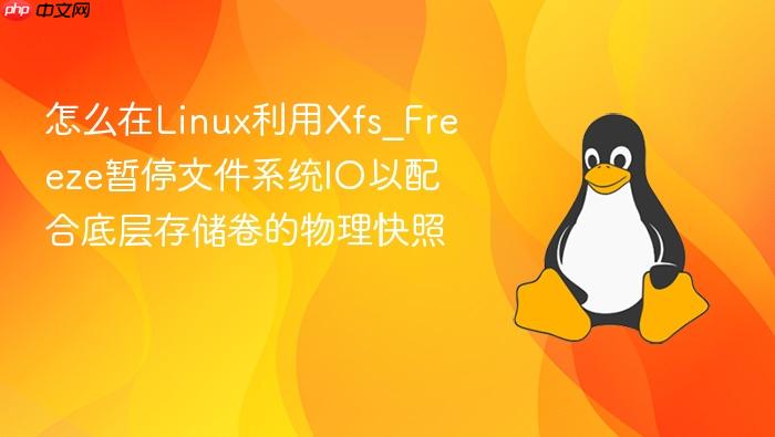 怎么在linux利用xfs_freeze暂停文件系统io以配合底层存储卷的物理快照