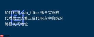 如何利用 sub_filter 指令实现在代理层动态修正反代响应中的绝对路径访问地址