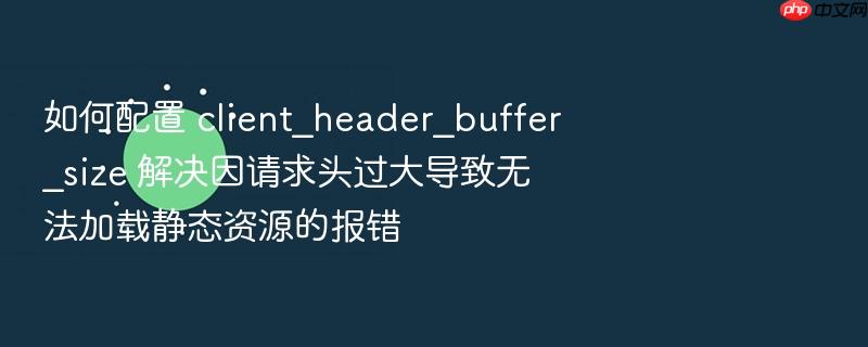 如何配置 client_header_buffer_size 解决因请求头过大导致无法加载静态资源的报错