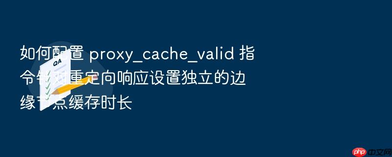 如何配置 proxy_cache_valid 指令针对重定向响应设置独立的边缘节点缓存时长
