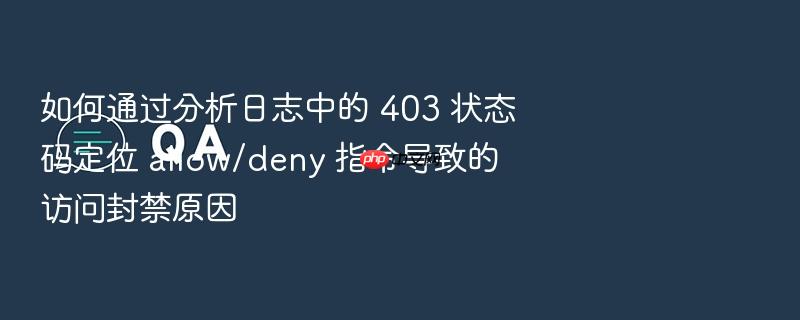 如何通过分析日志中的 403 状态码定位 allow/deny 指令导致的访问封禁原因