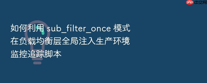 如何利用 sub_filter_once 模式在负载均衡层全局注入生产环境监控追踪脚本