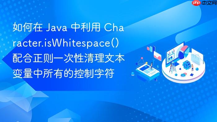 如何在 java 中利用 character.iswhitespace() 配合正则一次性清理文本变量中所有的控制字符