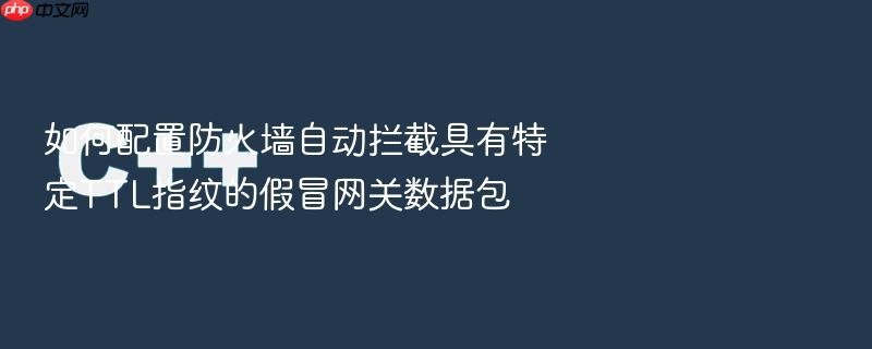 如何配置防火墙自动拦截具有特定ttl指纹的假冒网关数据包