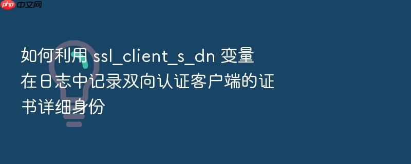 如何利用 ssl_client_s_dn 变量在日志中记录双向认证客户端的证书详细身份