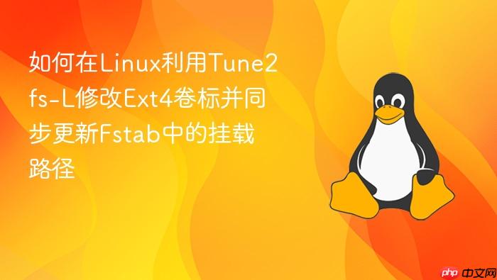 如何在linux利用tune2fs-l修改ext4卷标并同步更新fstab中的挂载路径