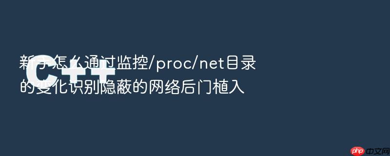 新手怎么通过监控/proc/net目录的变化识别隐蔽的网络后门植入