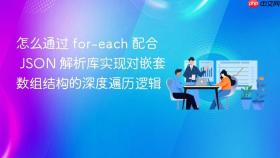 怎么通过 for-each 配合 json 解析库实现对嵌套数组结构的深度遍历逻辑