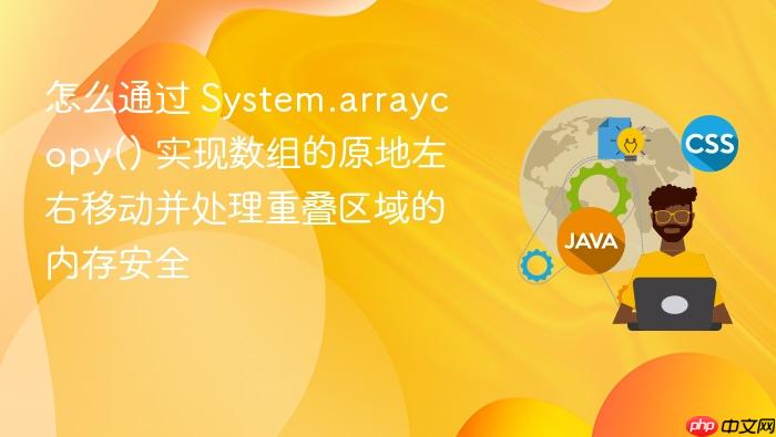 怎么通过 system.arraycopy() 实现数组的原地左右移动并处理重叠区域的内存安全