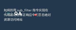如何利用 sub_filter 指令实现在代理层动态修正响应中的静态绝对资源访问地址
