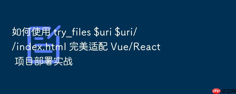 如何使用 try_files $uri $uri/ /index.html 完美适配 vue/react 项目部署实战