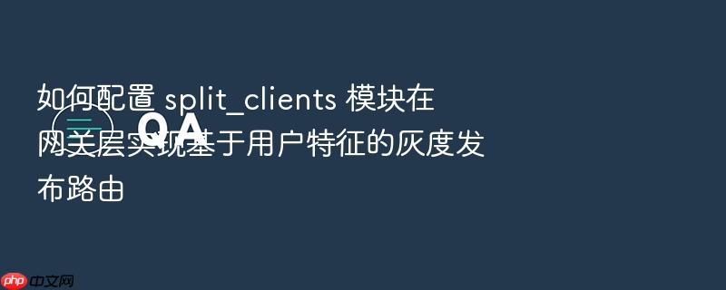 如何配置 split_clients 模块在网关层实现基于用户特征的灰度发布路由