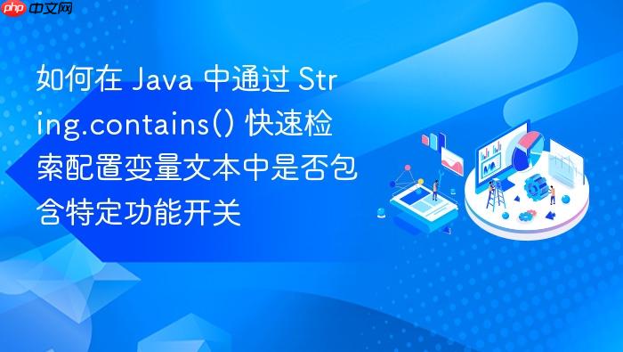 如何在 java 中通过 string.contains() 快速检索配置变量文本中是否包含特定功能开关