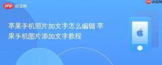 苹果手机照片加文字怎么编辑 苹果手机图片添加文字教程