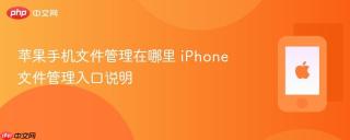 苹果手机文件管理在哪里 iphone文件管理入口说明