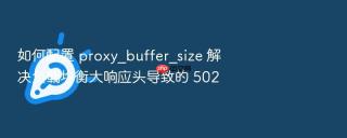 如何配置 proxy_buffer_size 解决负载均衡大响应头导致的 502