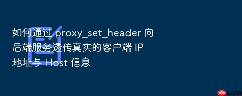 如何通过 proxy_set_header 向后端服务透传真实的客户端 ip 地址与 host 信息