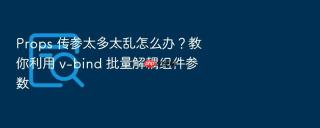 props 传参太多太乱怎么办?教你利用 v-bind 批量解耦组件参数
