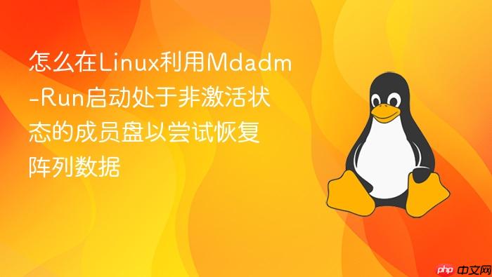 怎么在linux利用mdadm-run启动处于非激活状态的成员盘以尝试恢复阵列数据