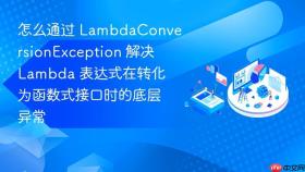怎么通过 lambdaconversionexception 解决 lambda 表达式在转化为函数式接口时的底层异常