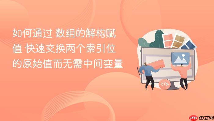 如何通过 数组的解构赋值 快速交换两个索引位的原始值而无需中间变量