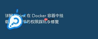 详解 nginx 在 docker 容器中挂载 ssl 证书的权限踩坑与修复