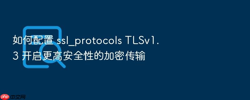 如何配置 ssl_protocols tlsv1.3 开启更高安全性的加密传输