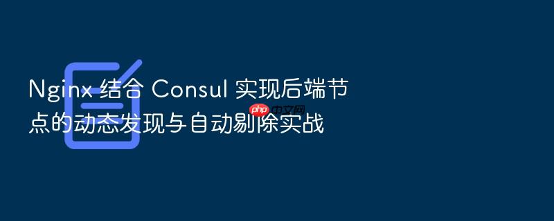 nginx 结合 consul 实现后端节点的动态发现与自动剔除实战