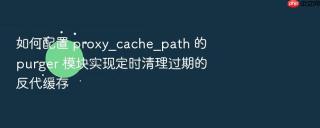 如何配置 proxy_cache_path 的 purger 模块实现定时清理过期的反代缓存