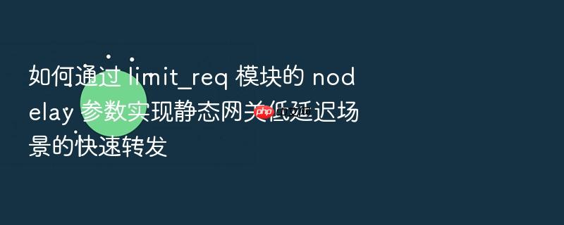 如何通过 limit_req 模块的 nodelay 参数实现静态网关低延迟场景的快速转发
