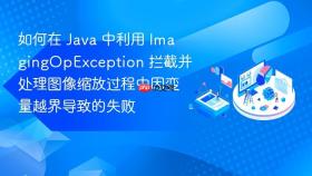 如何在 java 中利用 imagingopexception 拦截并处理图像缩放过程中因变量越界导致的失败