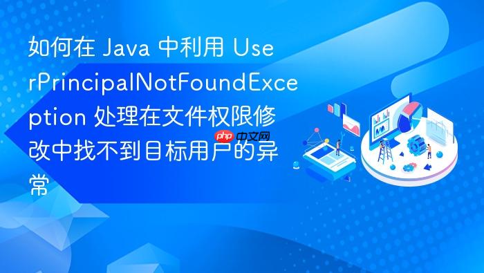 如何在 java 中利用 userprincipalnotfoundexception 处理在文件权限修改中找不到目标用户的异常