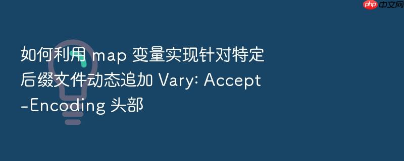 如何利用 map 变量实现针对特定后缀文件动态追加 vary: accept-encoding 头部