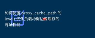 如何配置 proxy_cache_path 的 levels 优化负载均衡边缘缓存的寻址性能