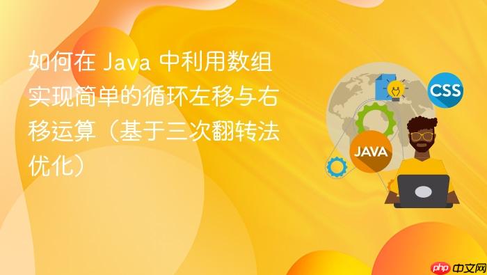 如何在 java 中利用数组实现简单的循环左移与右移运算(基于三次翻转法优化)