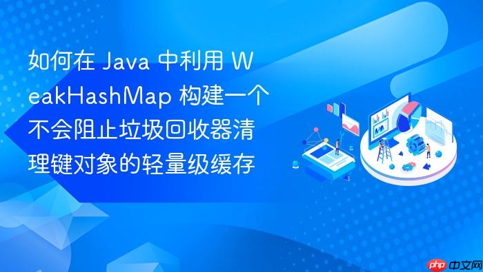 如何在 java 中利用 weakhashmap 构建一个不会阻止垃圾回收器清理键对象的轻量级缓存