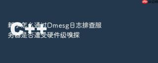 新手怎么通过Dmesg日志排查服务器是否遭受硬件级嗅探