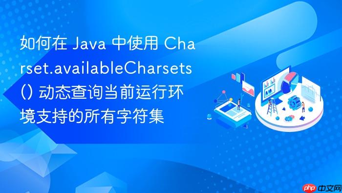 如何在 java 中使用 charset.availablecharsets() 动态查询当前运行环境支持的所有字符集