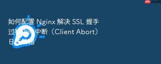 如何配置 nginx 解决 ssl 握手过程中的中断(client abort)日志排错