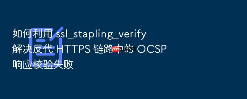如何利用 ssl_stapling_verify 解决反代 https 链路中的 ocsp 响应校验失败