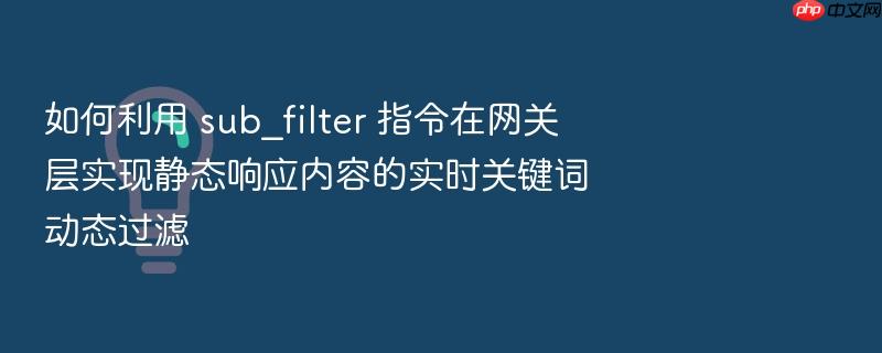 如何利用 sub_filter 指令在网关层实现静态响应内容的实时关键词动态过滤