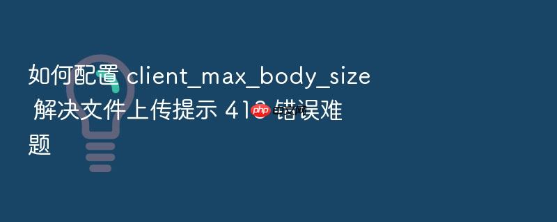 如何配置 client_max_body_size 解决文件上传提示 413 错误难题