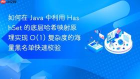 如何在 Java 中利用 HashSet 的底层哈希映射原理实现 O(1) 复杂度的海量黑名单快速校验
