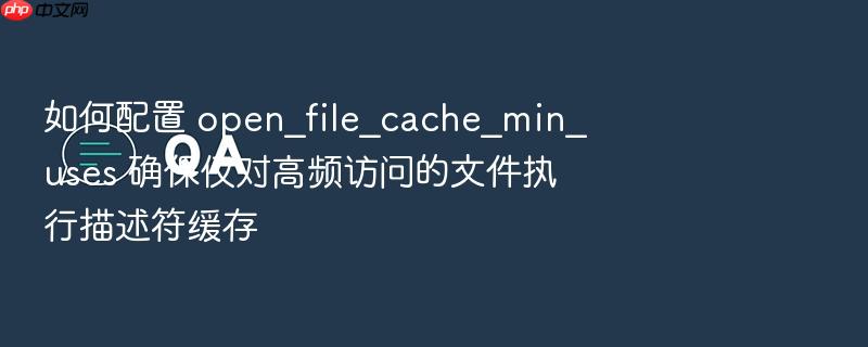 如何配置 open_file_cache_min_uses 确保仅对高频访问的文件执行描述符缓存