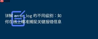 详解 error_log 的不同级别:如何在线上精准捕捉关键报错信息